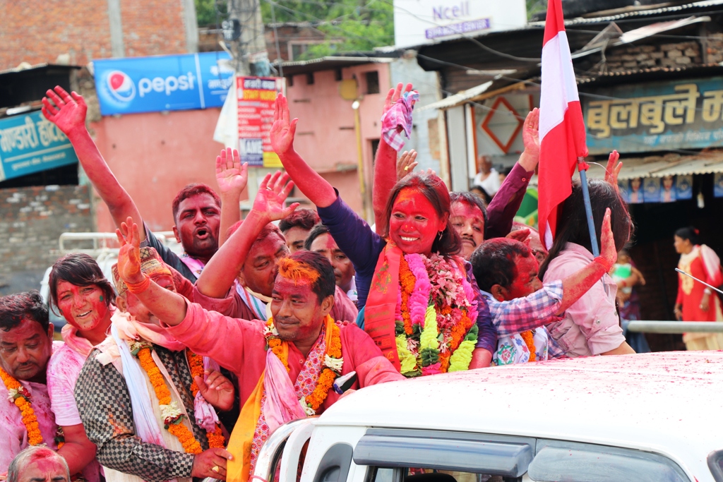 नेपाली काँग्रेसको नेपालगन्जमा विजय र्याली फोटो सहित